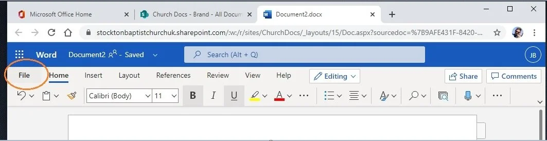 Click on ‘File’;