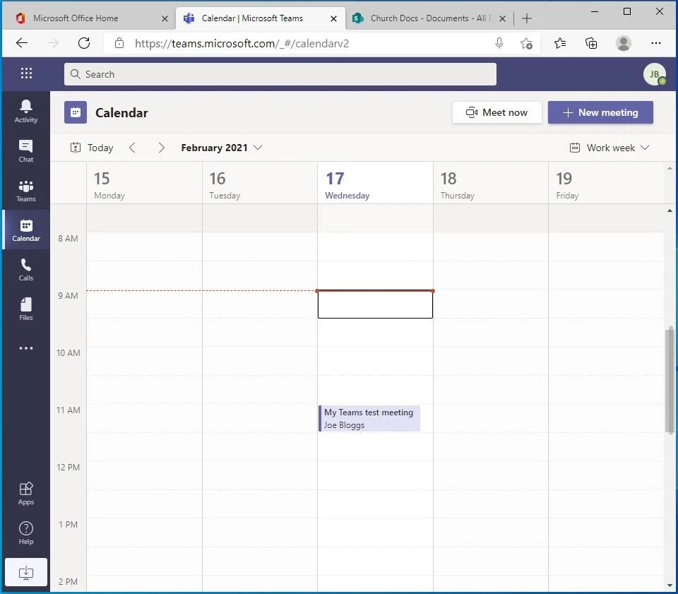 This is how the meeting looks in Joe’s calendar.