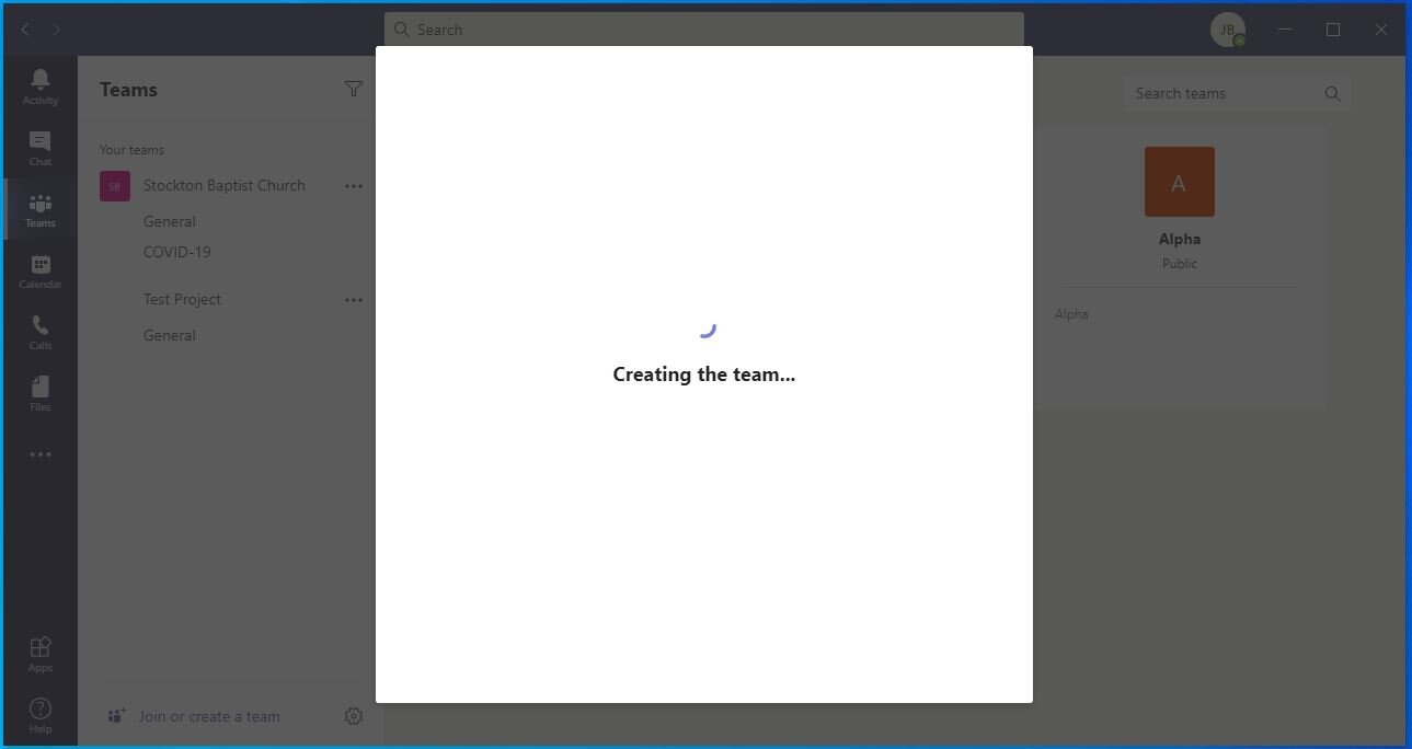 The Team is created….