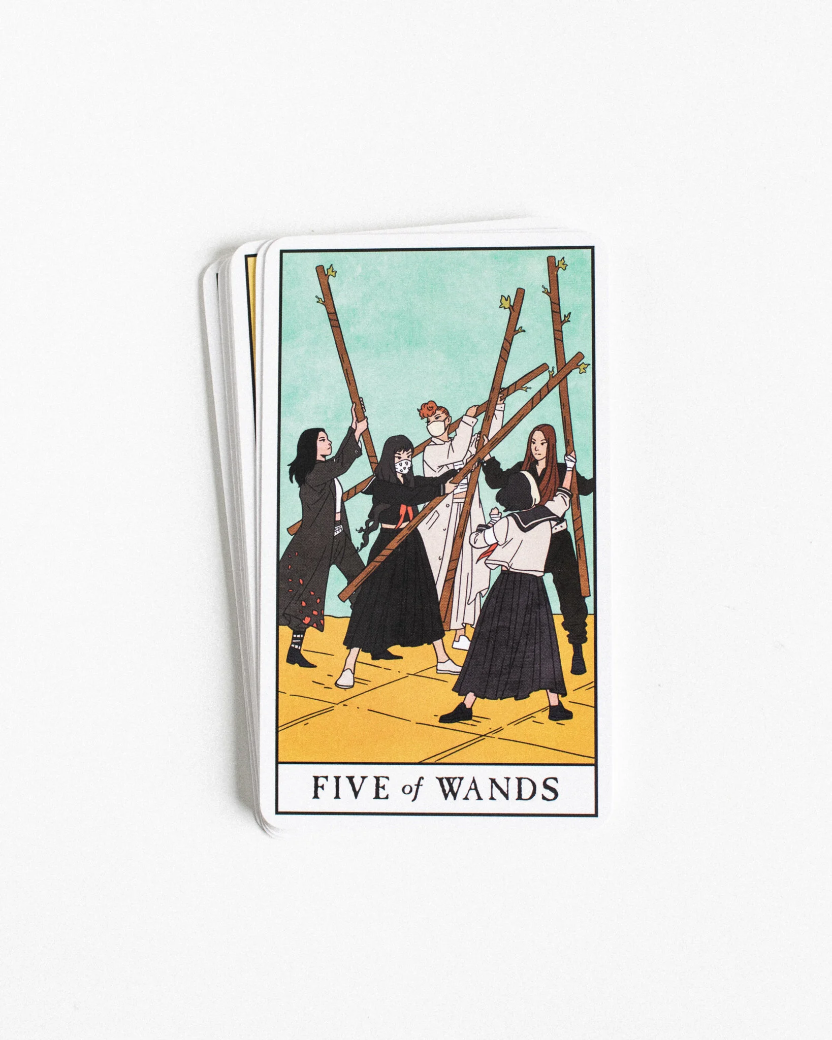Five of Wands - Sauvojen viitonen - tarot-kortin merkitys — sunnuntainoita
