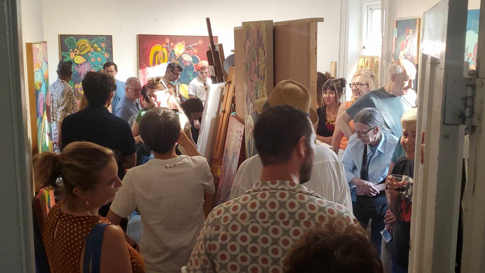  July 2023 tourgoers visiting Anahid Ypres Art Studio 