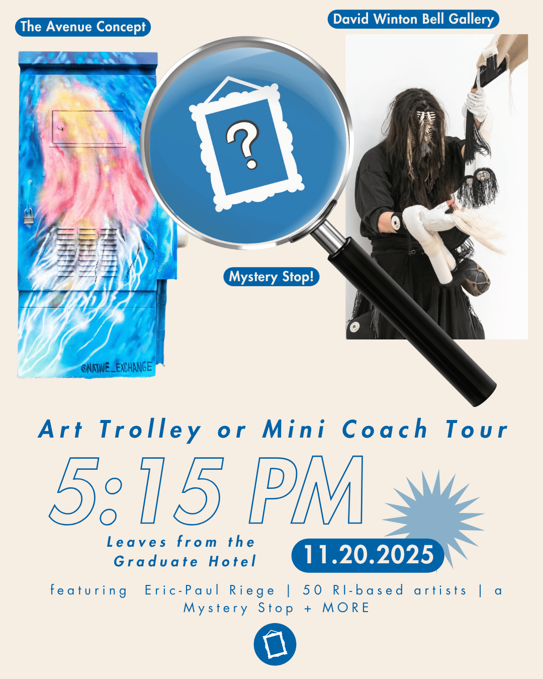 November 20th Gallery Night - 5:15 pm Tour details announced! 