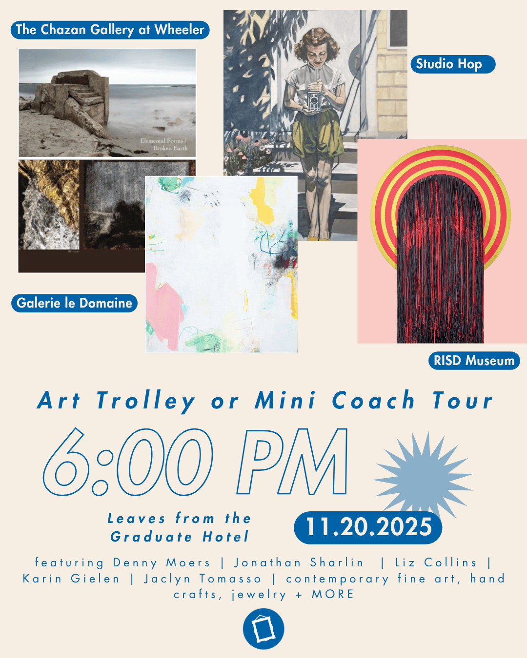 November 20 Gallery Night - 6:00 pm tour details announced!  