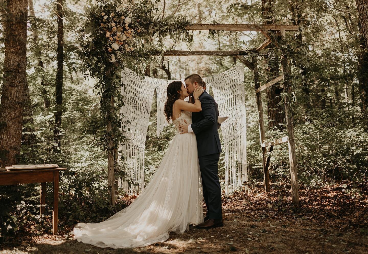 Everything about this day was perfect. Katie &amp; Josh had the most beautiful ceremony in the woods underneath stunning florals. Definitely wedding goals if you ask me.✨🪵🌿🍂