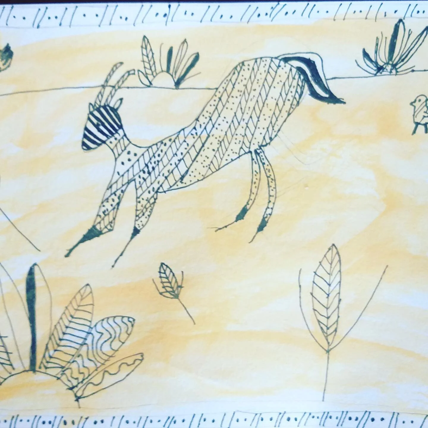 Student work 😍. Bright, cheery, colorful!  All students have been working really hard despite being on Zoom!  Thanks to @deepspacesparkle and @2art.chambers for all the lessons!  More to come!  #autumnvibes🍁 #studentwork #artaroundtheworld