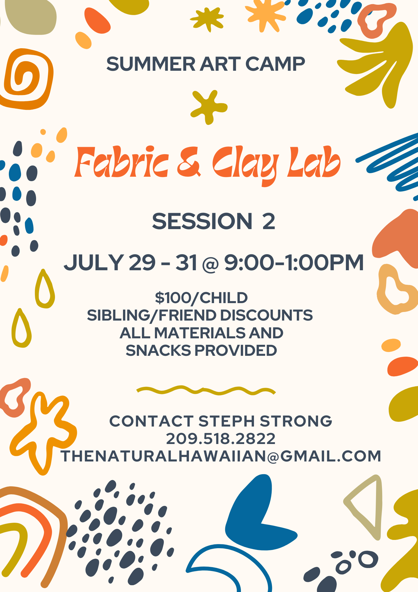 Fabric & Clay Lab! Session 2