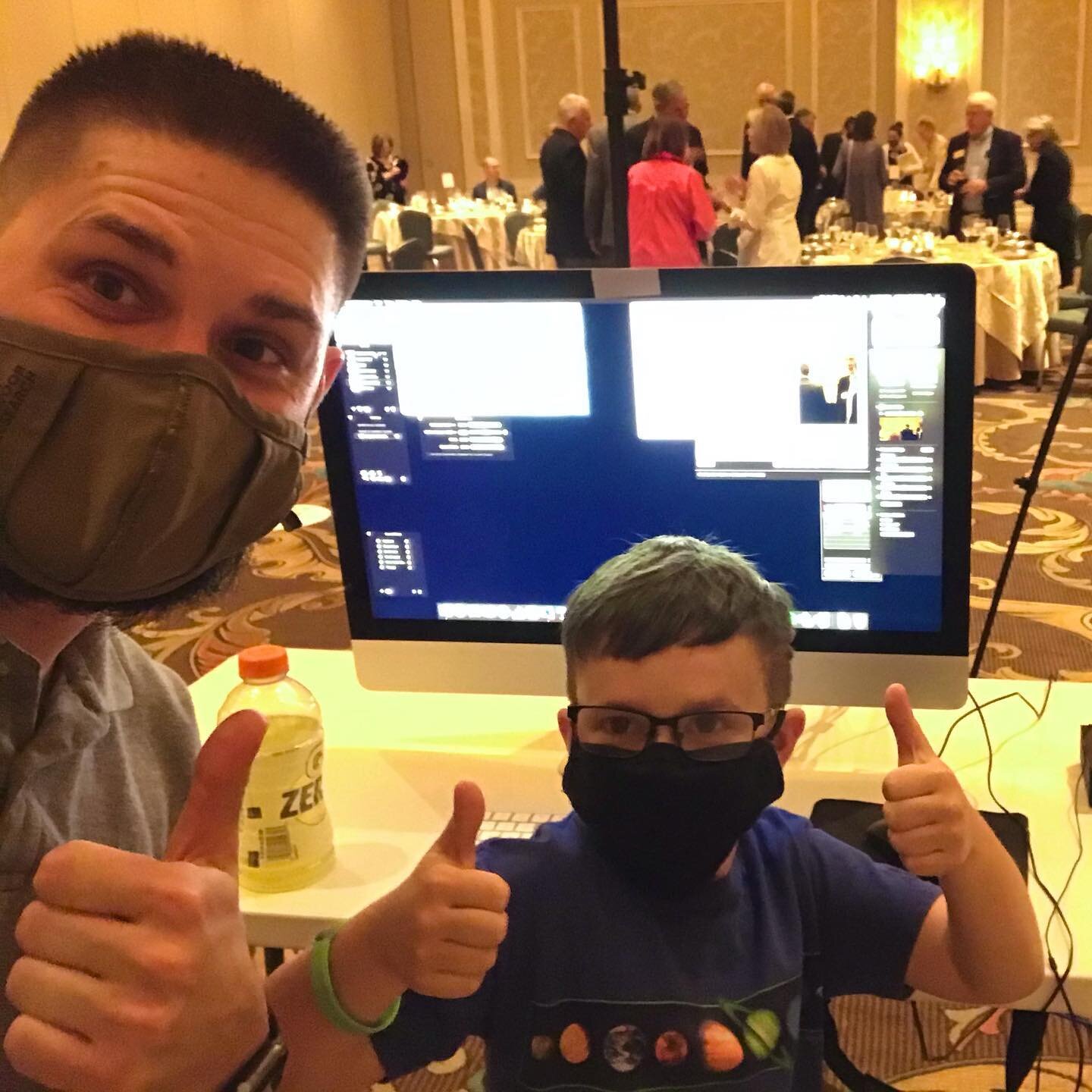 Take your kid to work day! Very happy to have my 8 year old assisting me, already learning how to produce a multi-cam livestream event! #livestream #waldorfhotel #familyownedandoperated