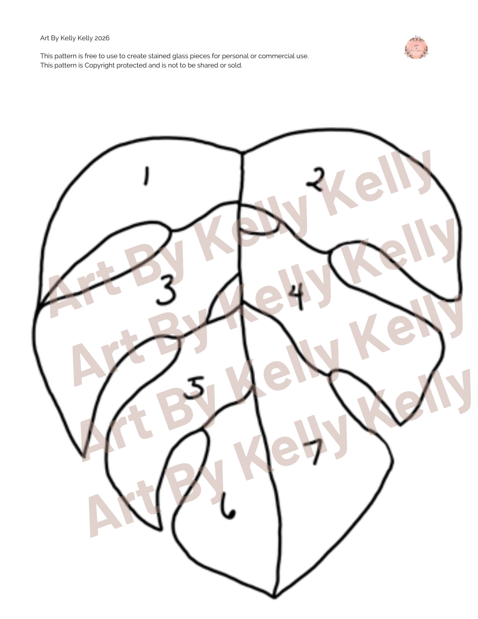 Stained Glass Monstera Leaf Pattern