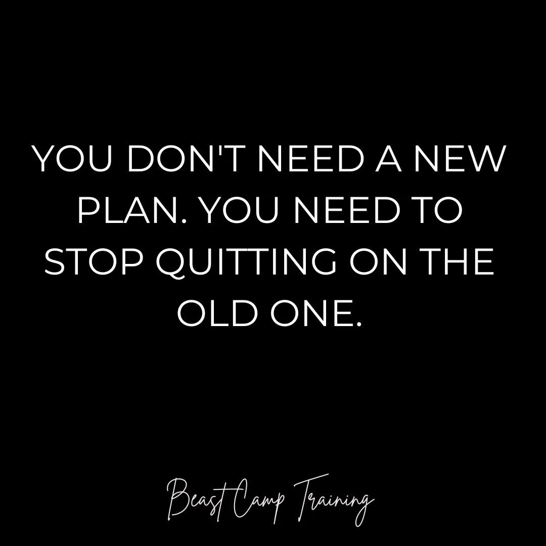 You don&rsquo;t need a new plan.
You need to stop quitting on the old one.

Most people aren&rsquo;t stuck because the program didn&rsquo;t work.
They&rsquo;re stuck because they didn&rsquo;t.

They jump from workout to workout.
From diet to diet.
Fr
