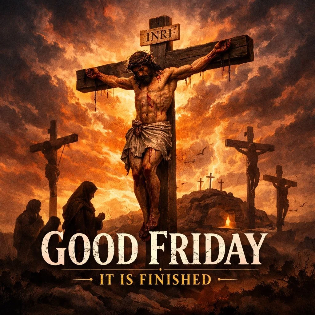 On this Good Friday, we pause to remember the sacrifice of Jesus Christ.

A day of pain&hellip;
A day of suffering&hellip;
But ultimately, a day of love.

&ldquo;It is finished.&rdquo;
Not words of defeat&mdash;but of fulfillment, grace, and redempti