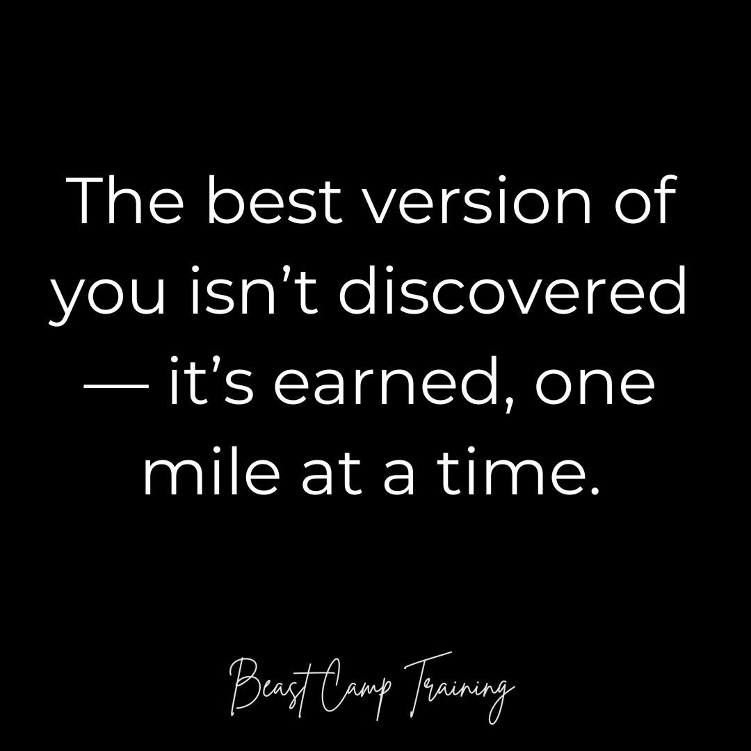 You don&rsquo;t stumble into your best self.
You build it.

One early morning.
One hard workout.
One choice to keep going when it would be easier to quit.

It&rsquo;s not found in comfort.
It&rsquo;s forged in consistency.

Every mile you run&hellip;