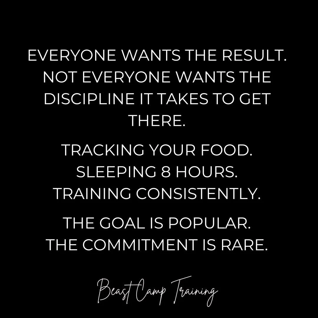 Everyone wants results 
But not everyone is willing to do what it actually takes.

Tracking your food when no one&rsquo;s watching.
Getting 8 hours of sleep instead of scrolling.
Showing up to train&mdash;again and again&mdash;when motivation isn&rsq