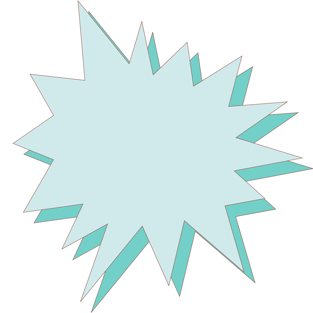 Light blue jagged speech bubble with a black outline
