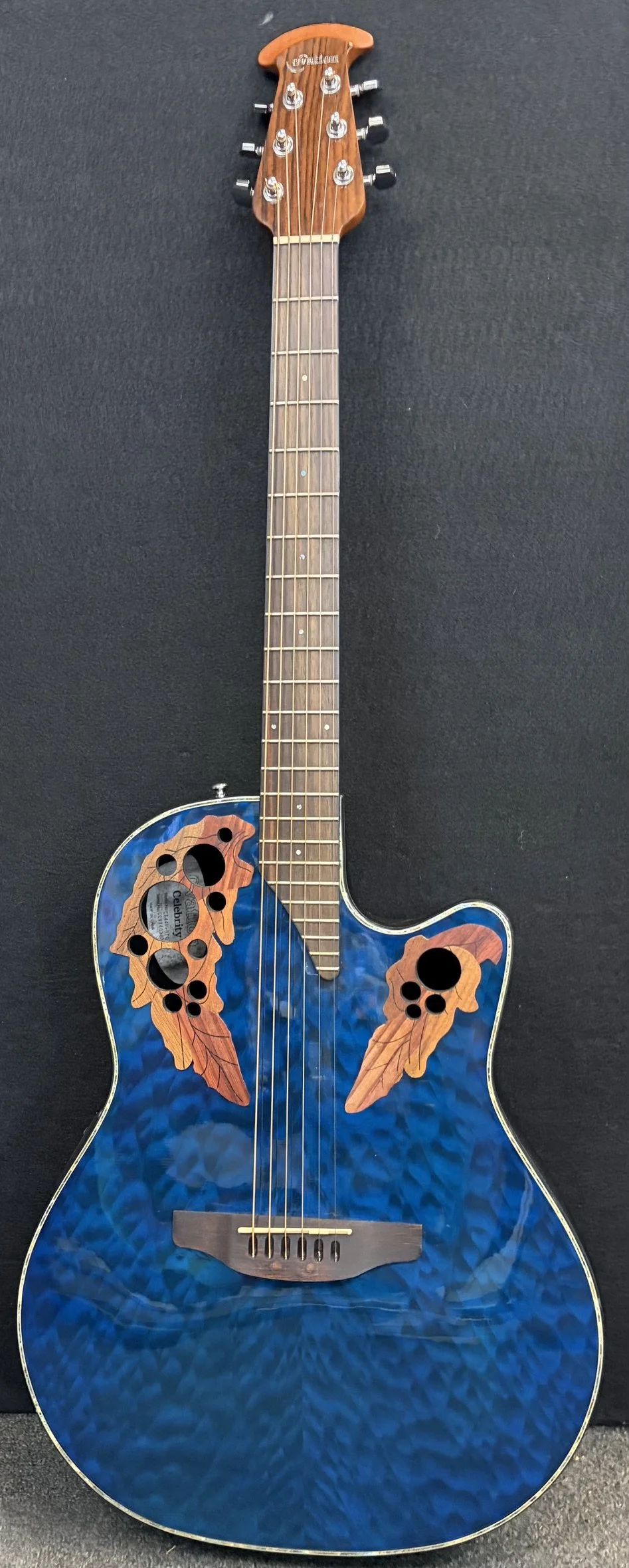 Used Ovation CE44P-trans blue