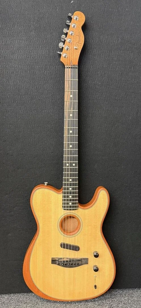 Used Fender U.S.A. Acoustasonic Telecaster-Natural with deluxe bag