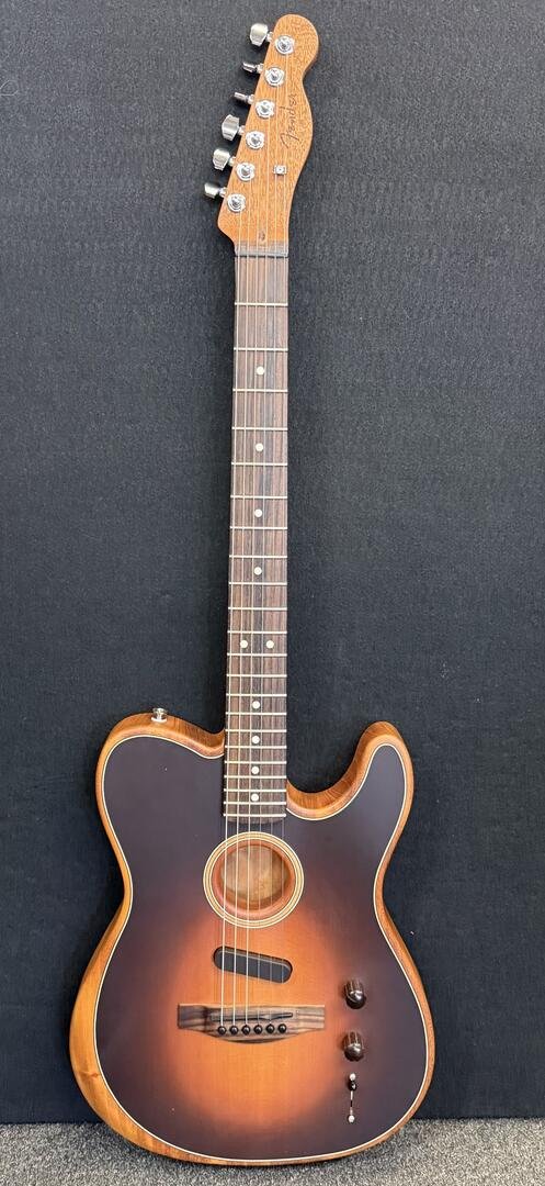 Used Fender Acoustasonic Telecasster- Shadowburst with deluxe bag