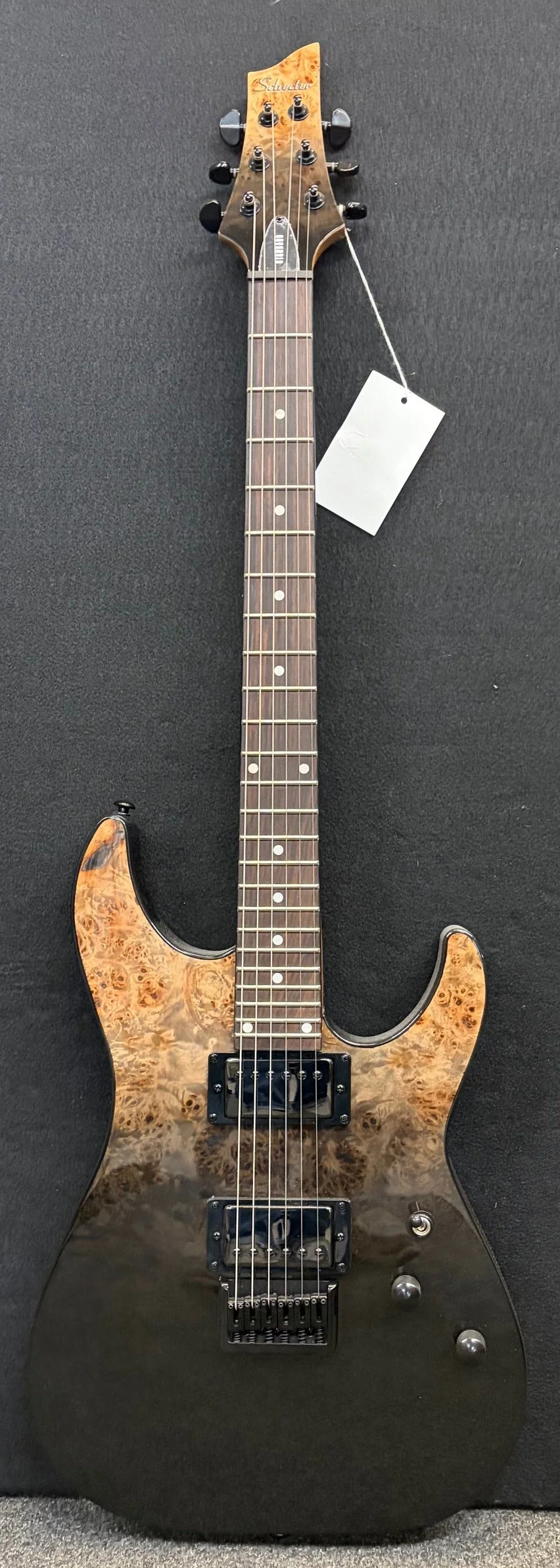 Schecter C-1 Standard-Black Fade Burst Burl
