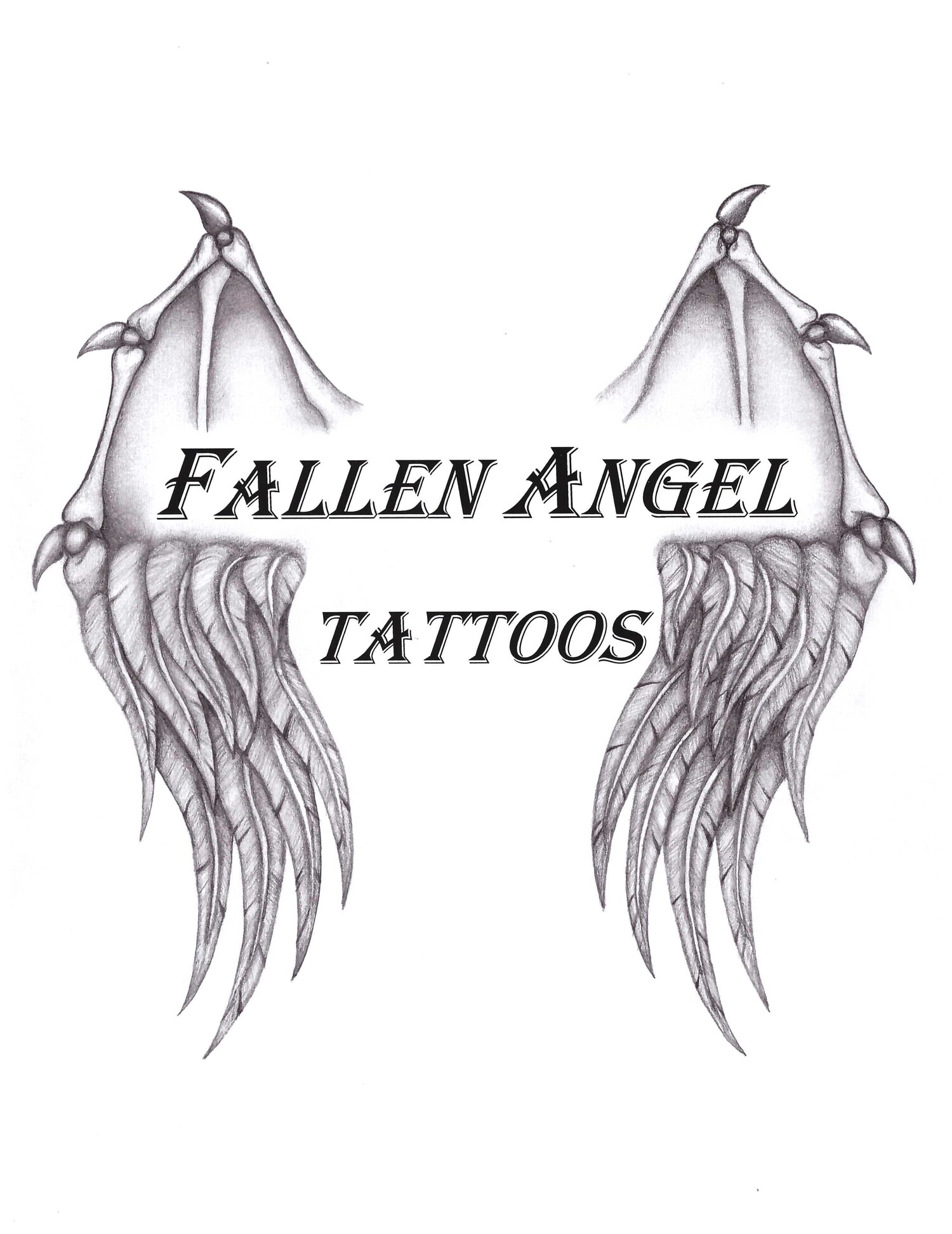 fallen angel wings tattoo