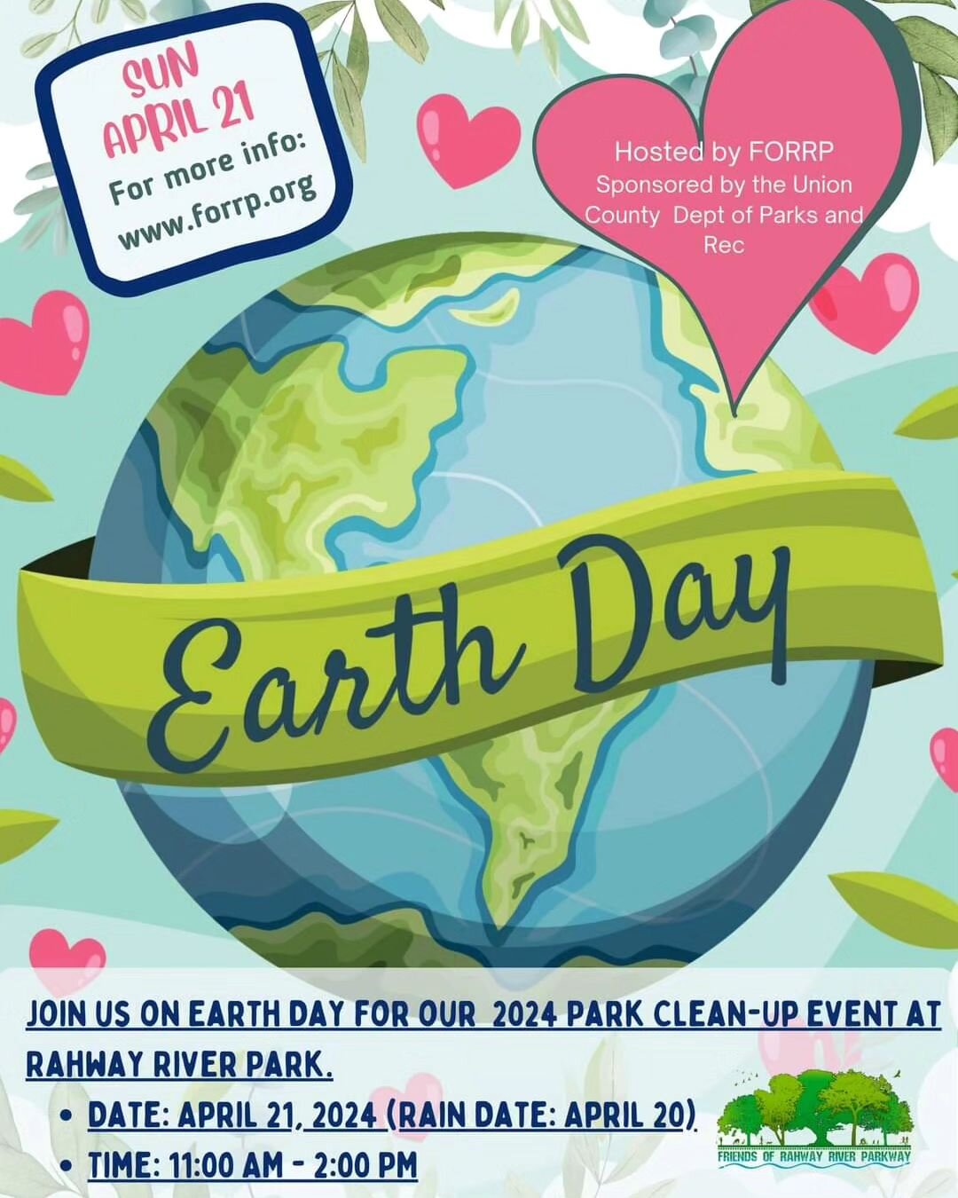 Please help us keep our beautiful park clean and healthy for all to enjoy! 🌳

Let's celebrate Earth Day 2024! We are organizing a community clean-up event. We'll pick up litter and beautify the park in preparation for spring.🌳

This is an excellent