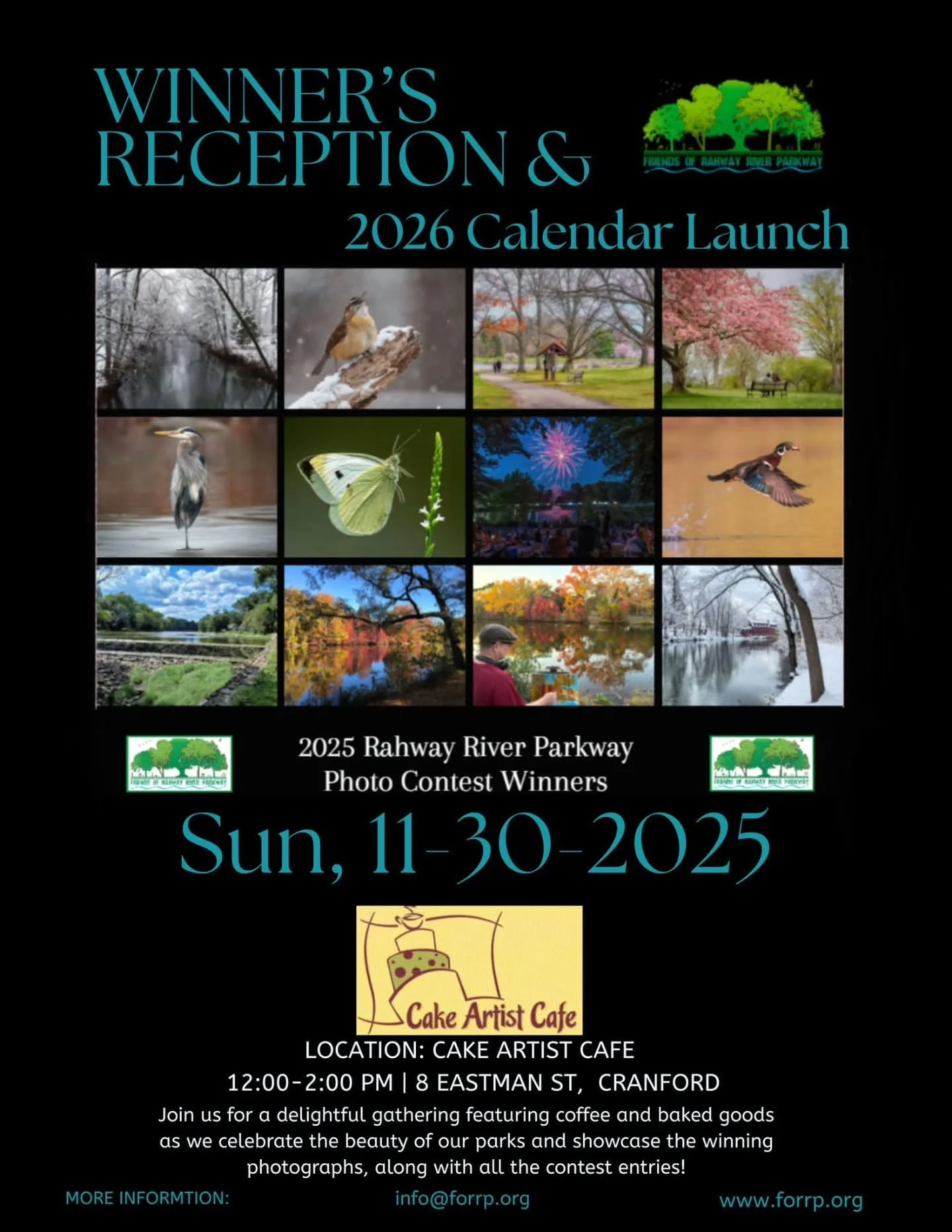 Join us for a joyful afternoon as we celebrate 10 incredible years of the Rahway River Parkway Calendar! 🎉📸

We&rsquo;re gathering the park community for an exceptional Winner&rsquo;s Reception &amp; 2026 Calendar Launch, and you&rsquo;re invited! 