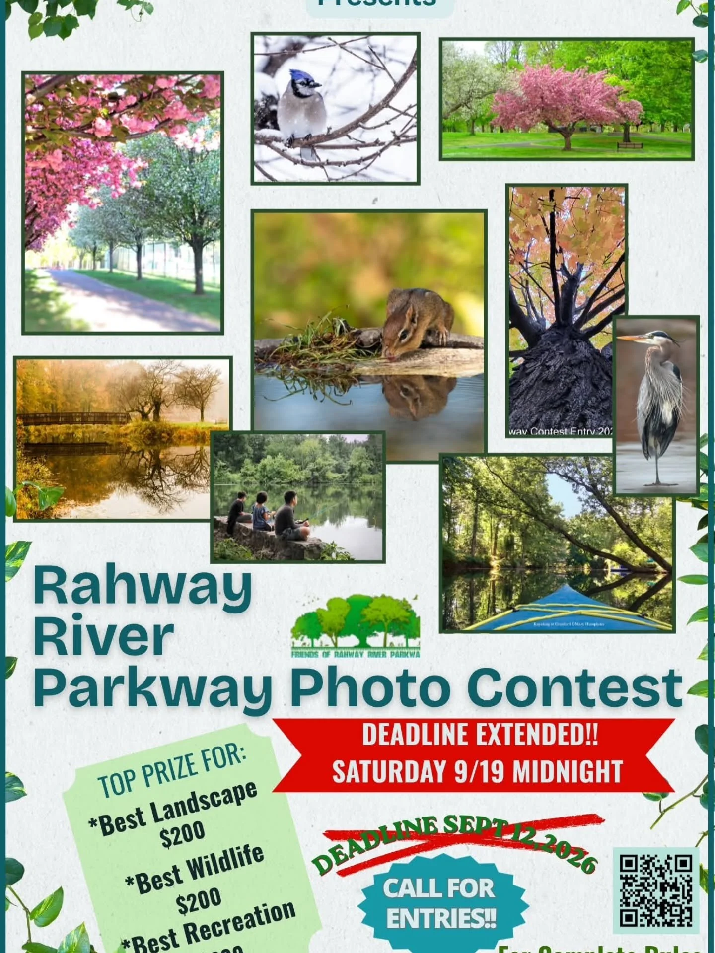 📸 TODAY IS THE LAST DAY TO ENTER! 📸

Calling all Parkway photographers&mdash;this is your FINAL REMINDER! Our 2026 Rahway River Parkway Photo Contest closes TONIGHT at 11:59 PM!

🌿 Have a favorite photo from one of our beautiful Parkway parks? ENT