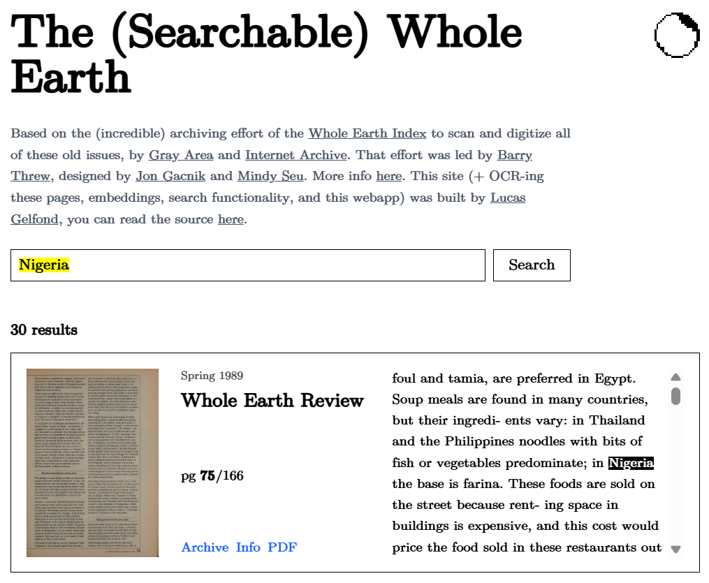 Nigeria in The Whole Earth Catalog