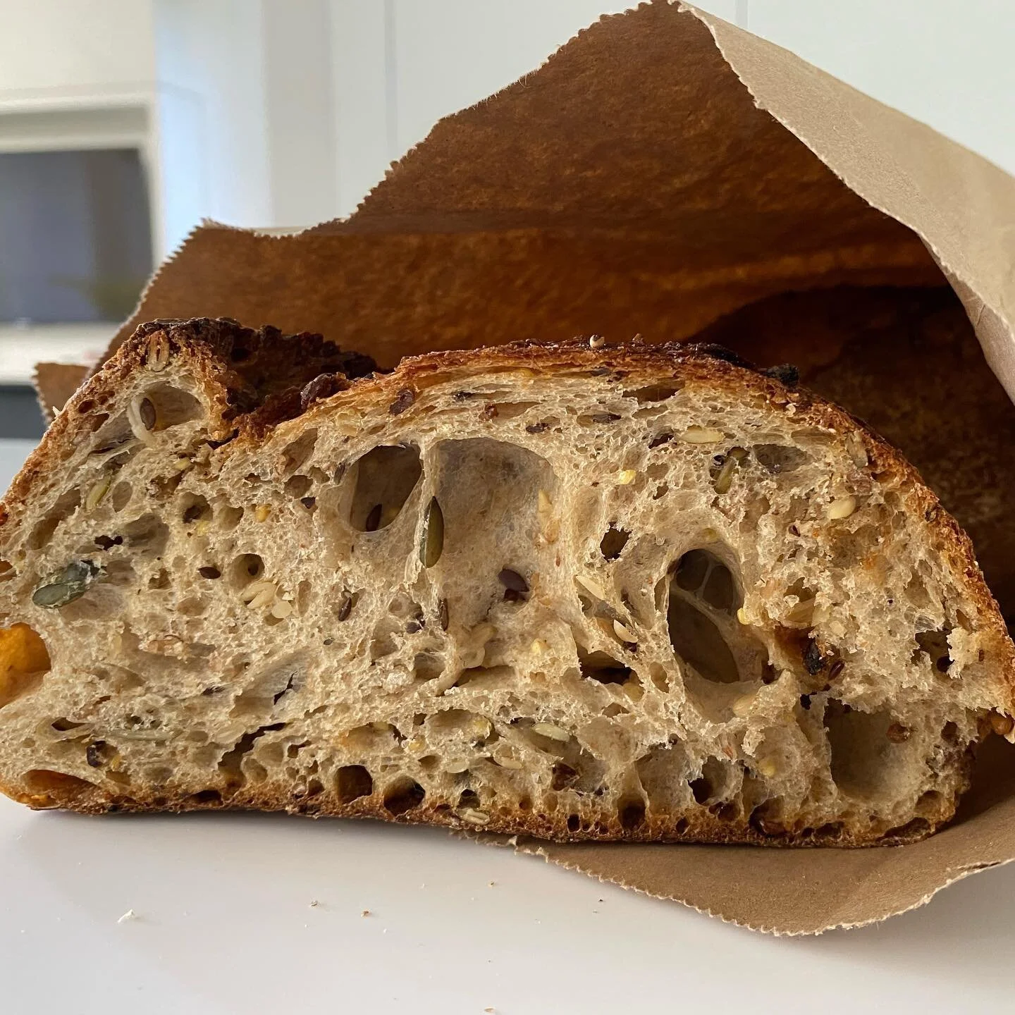When you don&rsquo;t have time to make your own..... @cottonrake #seededsourdough #guthealthmatters