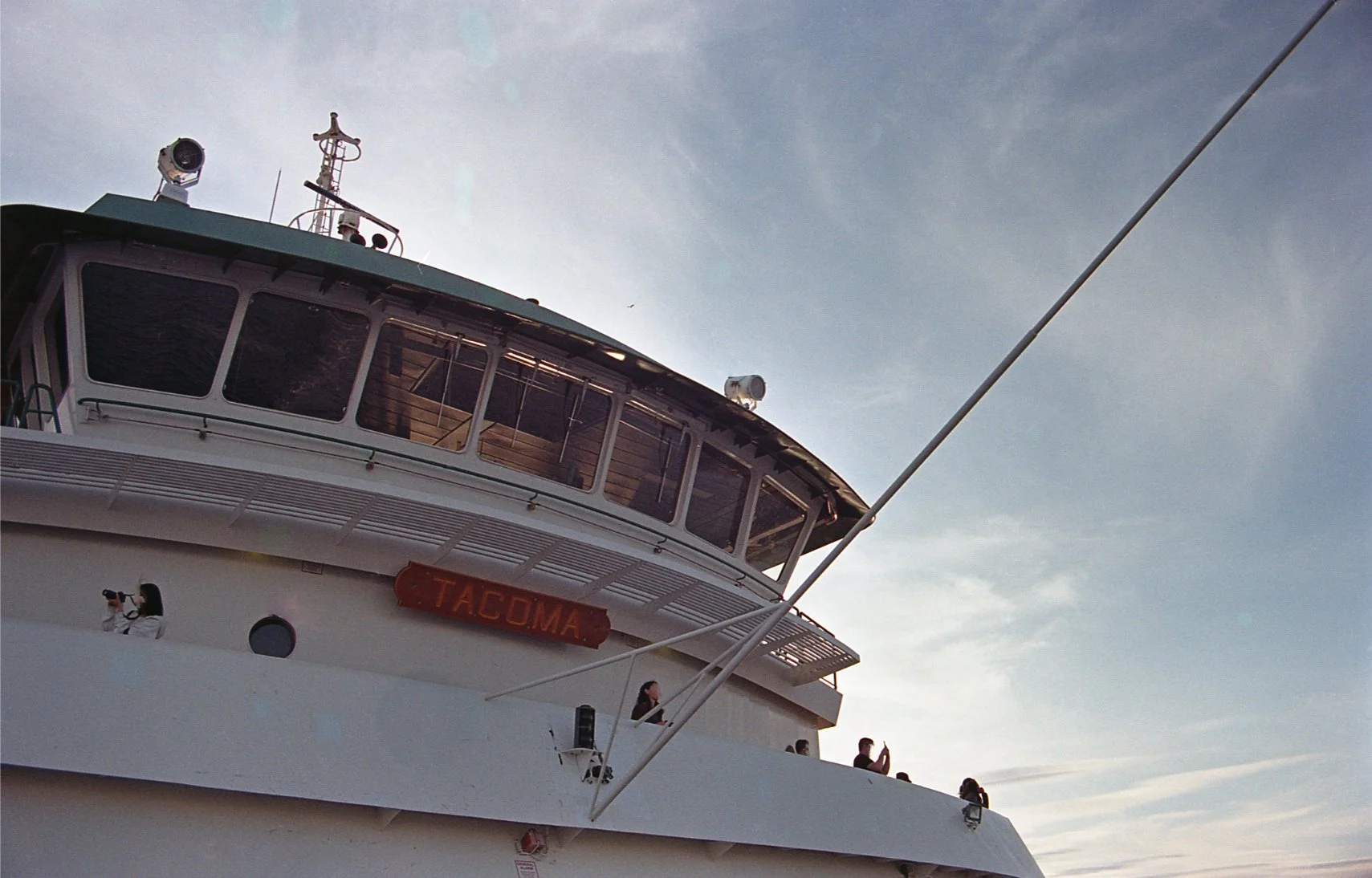 Picture of the captain's deck & sky, taken during 'Ferries on Film' event,. taken on Fujifilm 200 using my Nikon F4004.