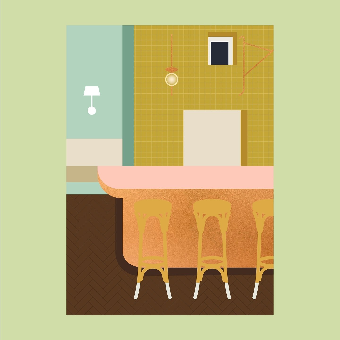 Let&rsquo;s get minimal, minimal!⁠
⁠
Soms heb je van die projecten die nooit fysiek gerealiseerd worden, maar helaas pindakaas op de plank blijven liggen. Bijvoorbeeld deze minimalistische illustraties van twee Bossche horecazaken. ⁠Het had niet veel