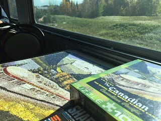 Jigsaw of the Canadian while riding the same train