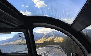 Watching the world pass from the observation car