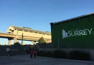 Summer evening views from Surrey City Hall plaza