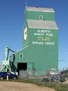 Spruce Grove elevators and water tower art