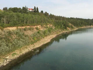 The eroding side of the river