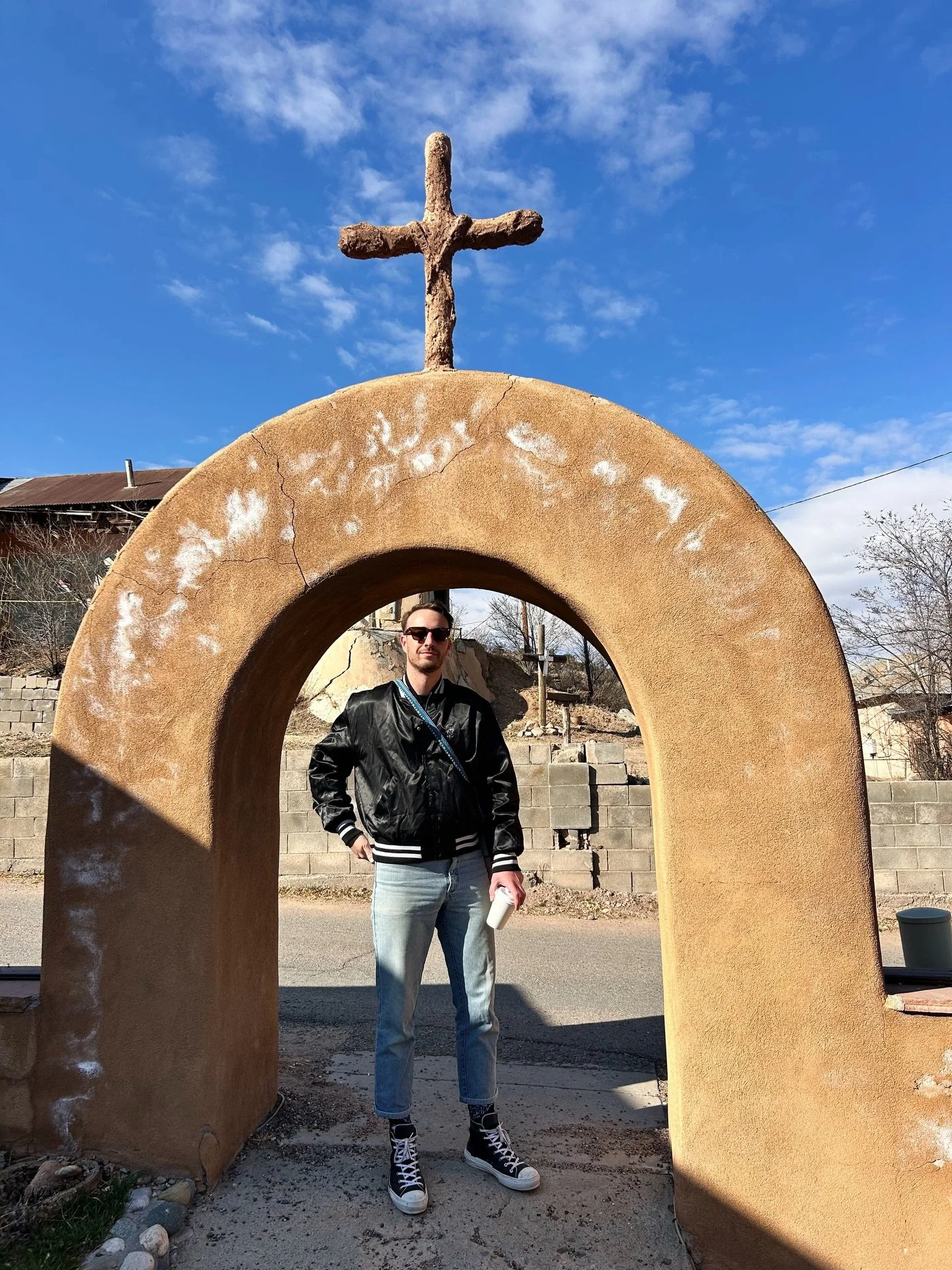 This is the Santuario de Chimay&oacute;, 
a sacred site in the mountains of northern New Mexico. 
This church, built in 1816, is known for its spiritual significance and miraculous healings.

There&rsquo;s a small room called &ldquo;El Posito&rdquo; 
