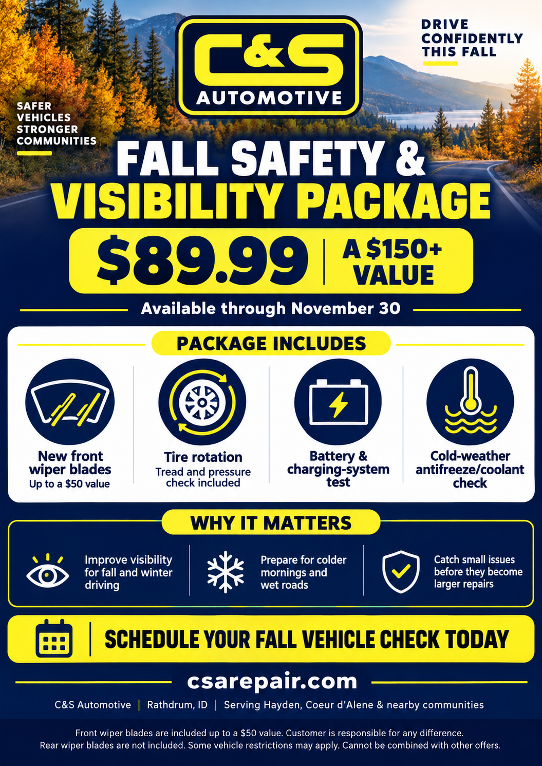 Fall Safety &amp; Visibility Package Near Hayden and Coeur d’Alene