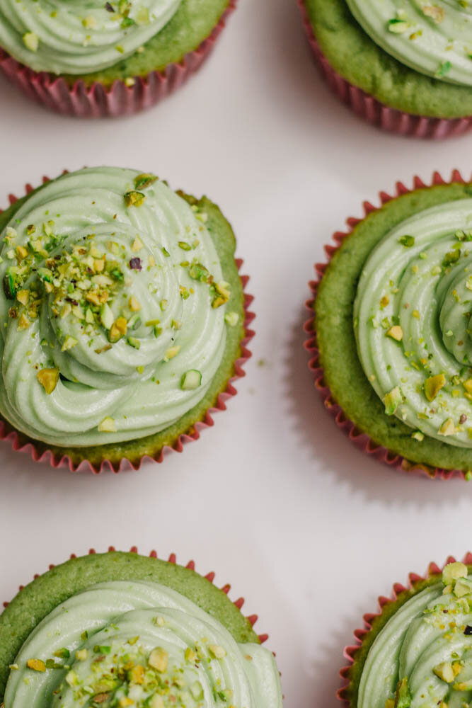 Pistachio Matcha Cupckaes with Green Tea Creme Frosting.jpg