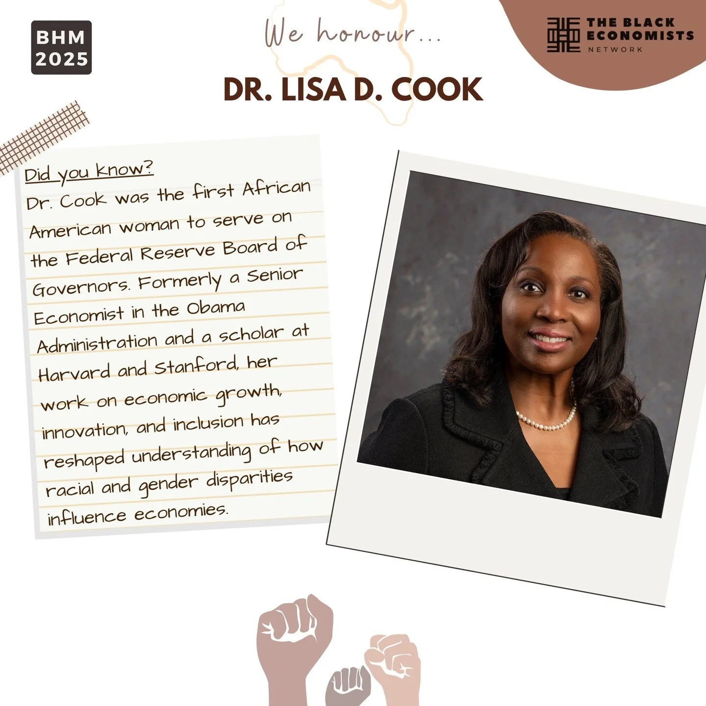To end our spotlight series during Black History Month, we celebrate and honour Dr. Lisa D. Cook, a pioneering economist whose work has transformed the fields of economic growth, innovation, and inclusion.

Dr. Cook is a Professor of Economics and In