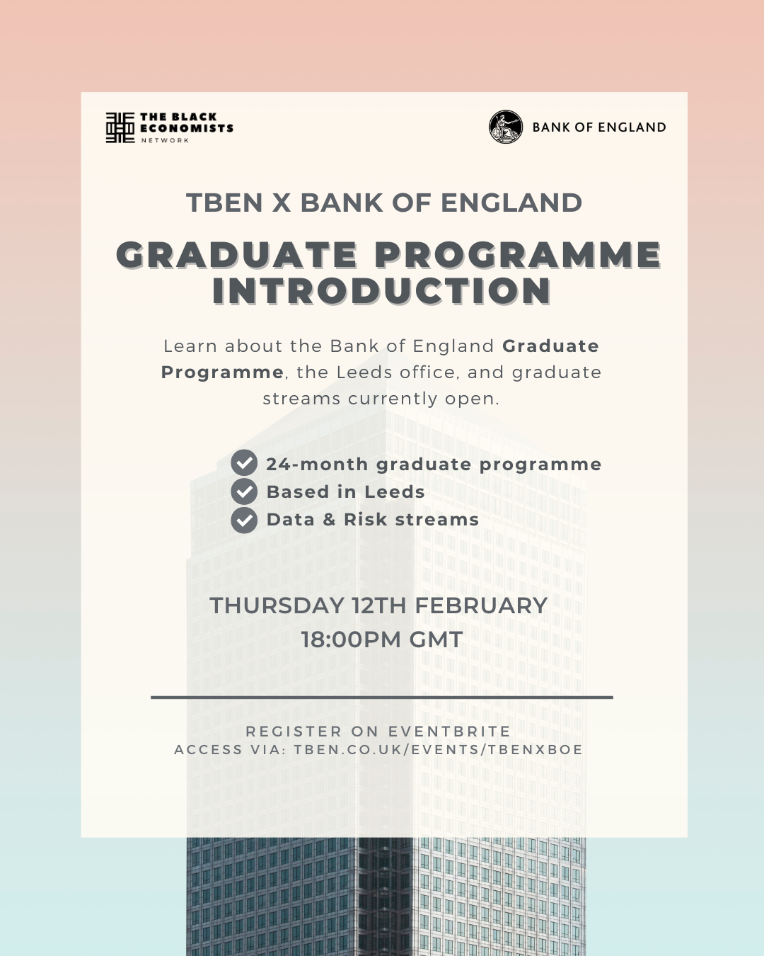 TBEN x Bank of England's Graduate Programme Introduction