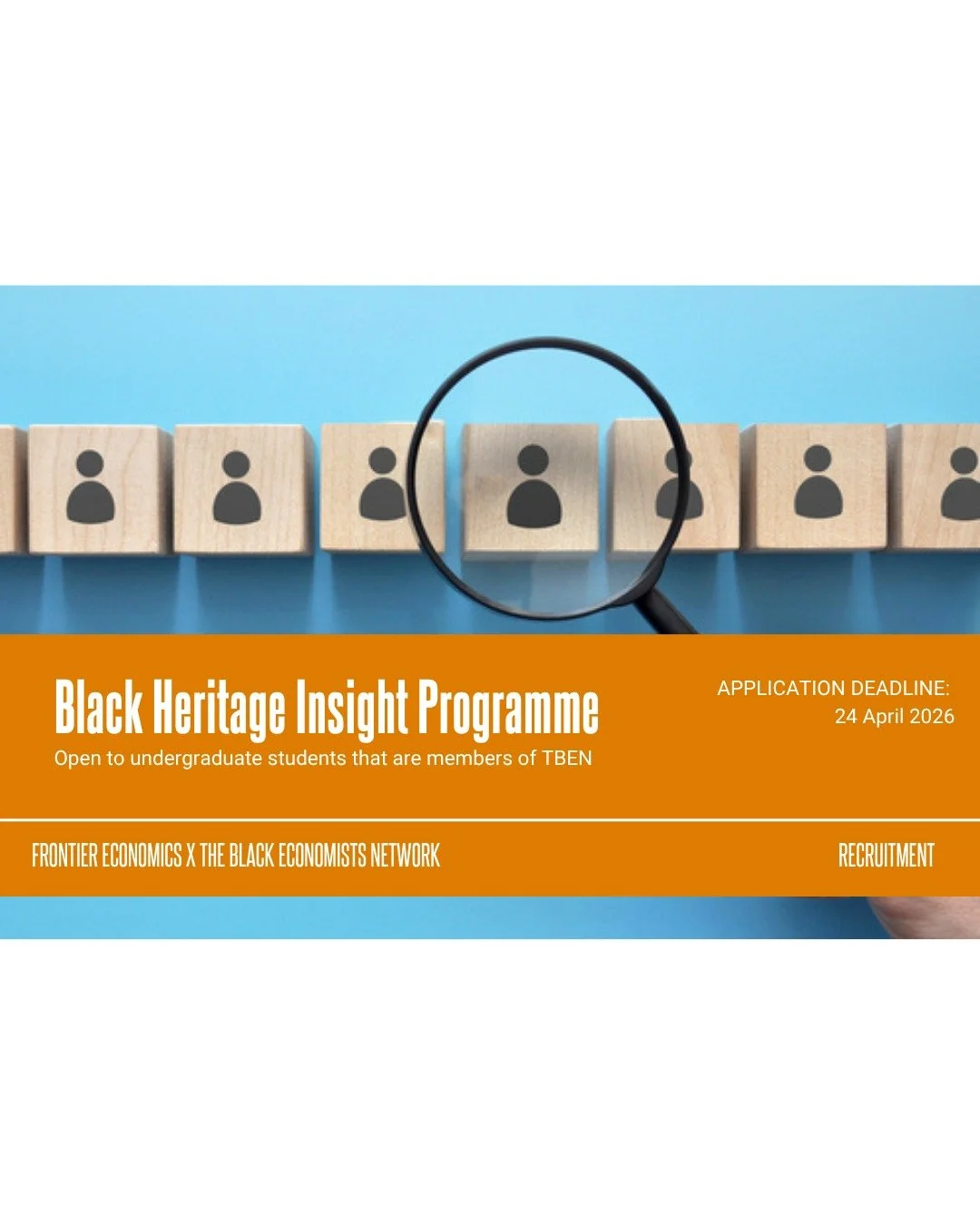 We&rsquo;re excited to be sharing this opportunity again with @frontierecon. 

The Black Heritage Insight Programme offers university students of Black heritage the chance to gain first-hand insight into working in economic consultancy.

Over three a