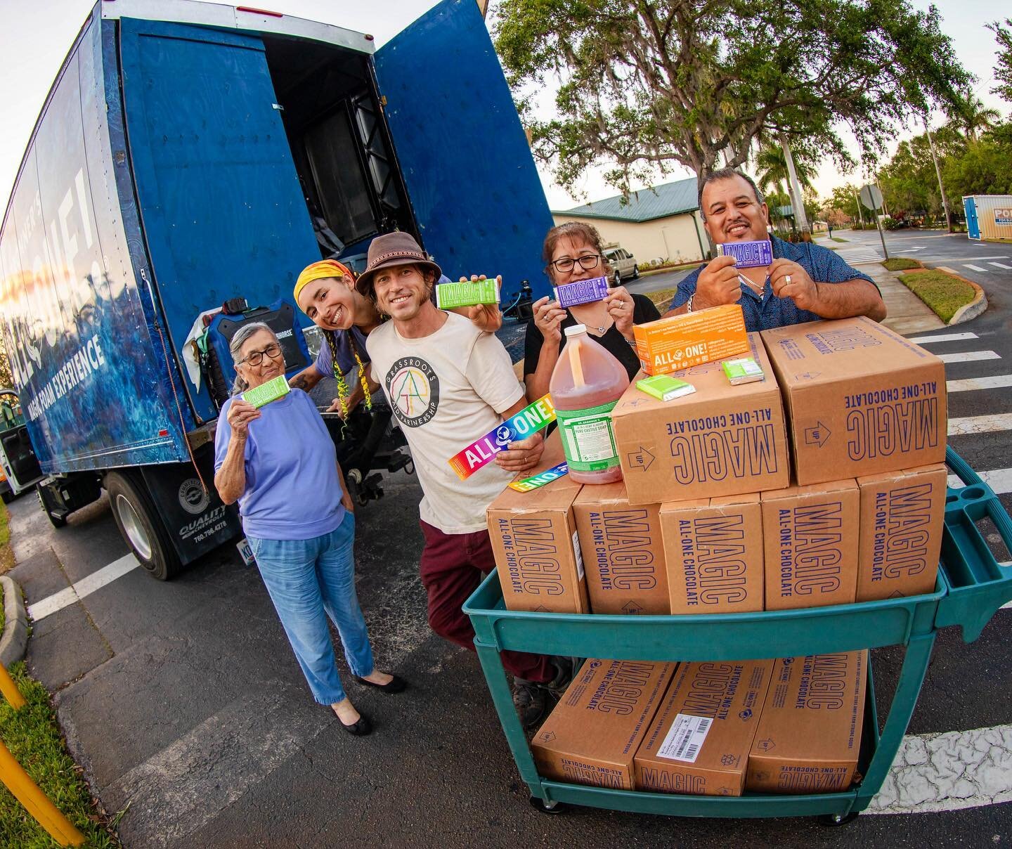 Where everting started for Us at Grassroots AID Partnership Visiting Immokalee Florida where we did our First organized Disaster Relief Kitchen, what a beautiful way to come back with a Delicious Cacao Magic Chocolate 🍫 from @drbronner Spreading the