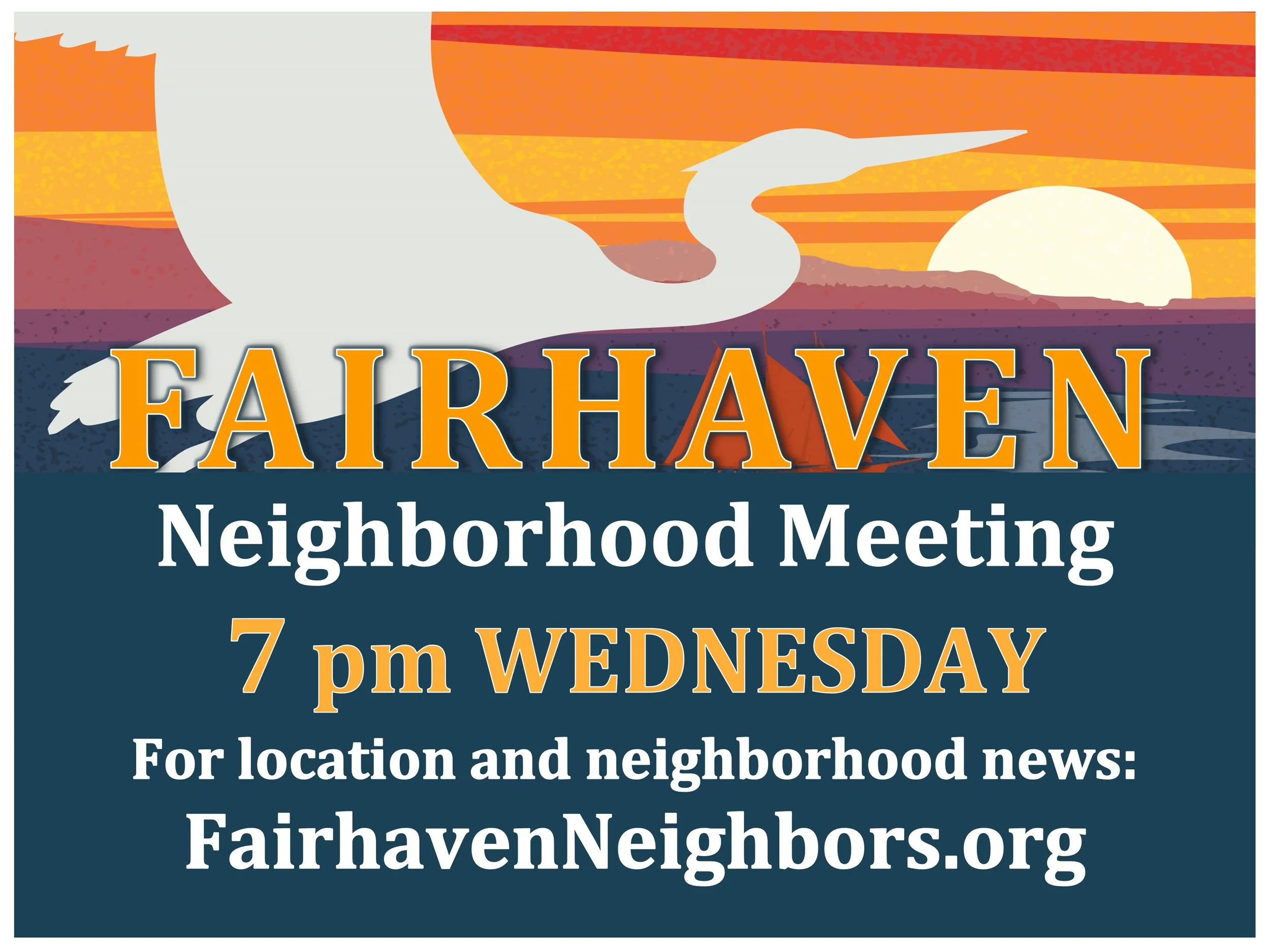 CANCELED. NO JULY MEETING Fairhaven Neighbors' Monthly Meeting - July 2023