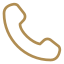 Outline of a classic telephone handset in gold color