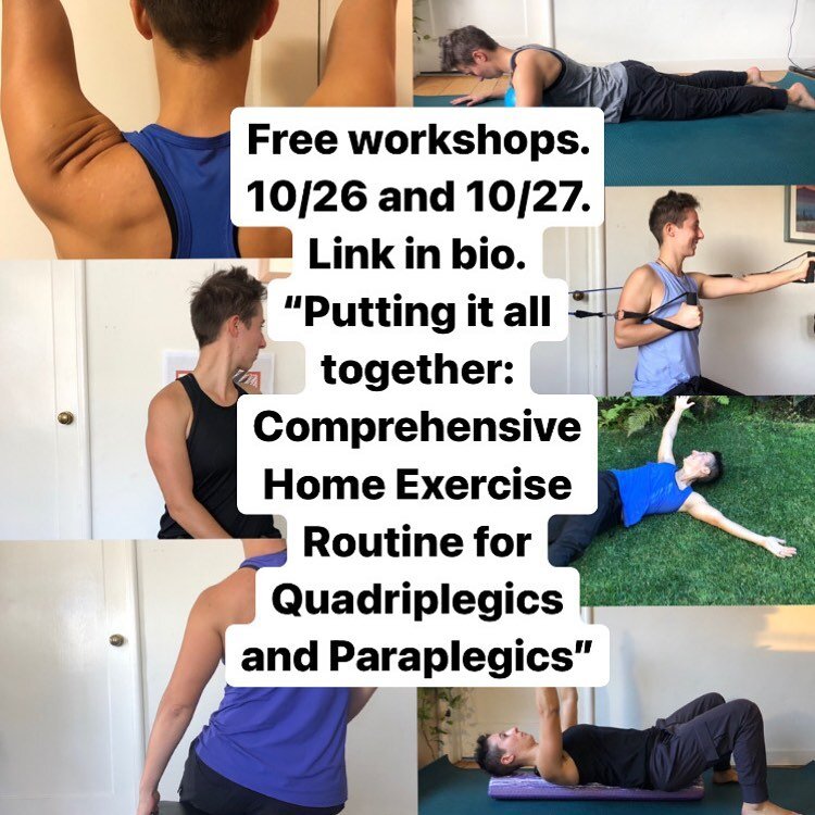 Over the past 16 months, I have taught 16 workshops for folks with spinal cord injuries and it is time to put it all together into a comprehensive home workout program! So far I have taught about:
* Mindful movement and breath work
* How to safely an