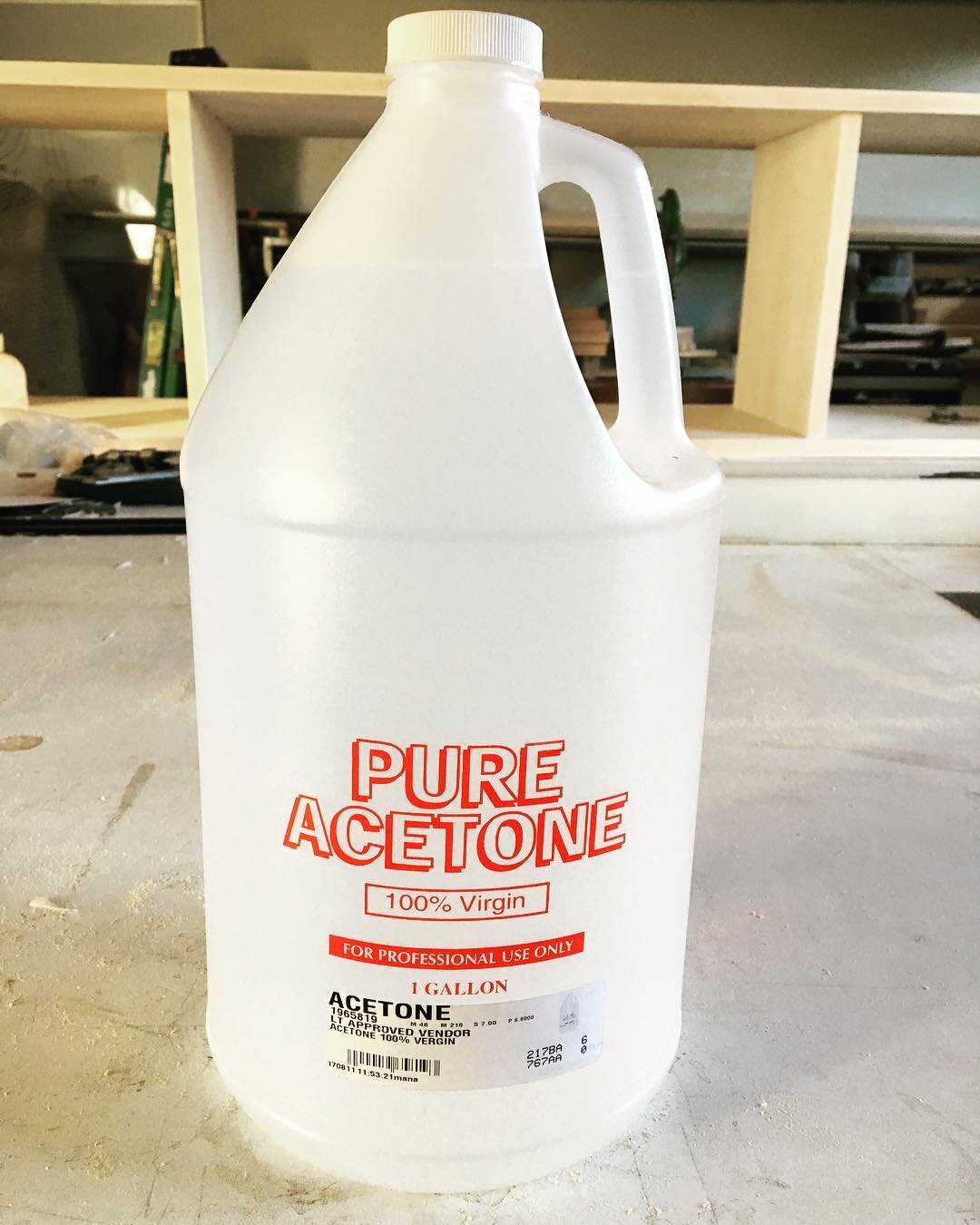100% Virgin Acetone. It doesn't get less greasier than that. #metalwork #shopjokes #purity