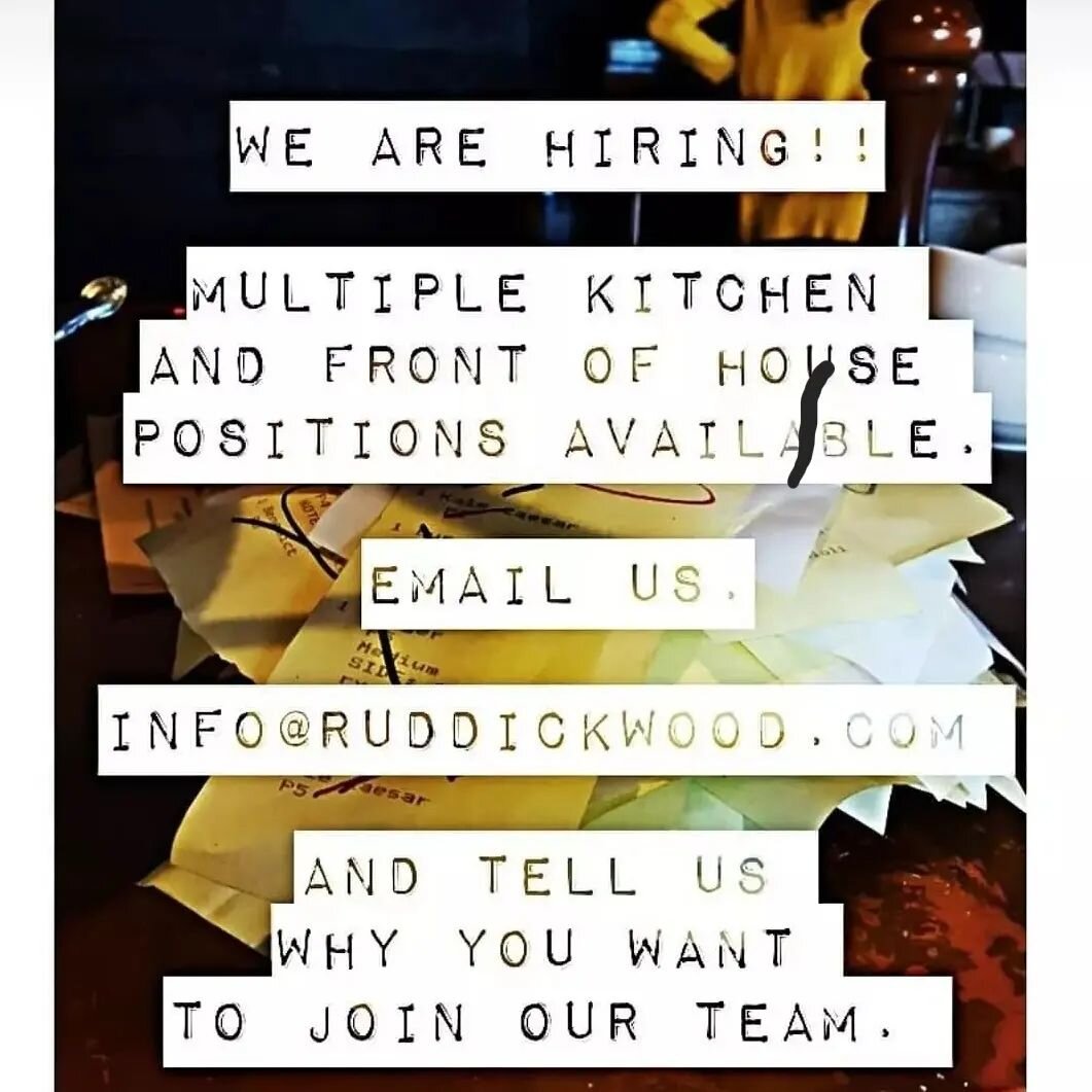 Yep, us, too.  We're wanting to add more days of service, but can't do it without a few more people on the team! (Especially in the kitchen)

Looking for strong cooks, or driven, hard working and curious rookies to work our line; kitchen support in d