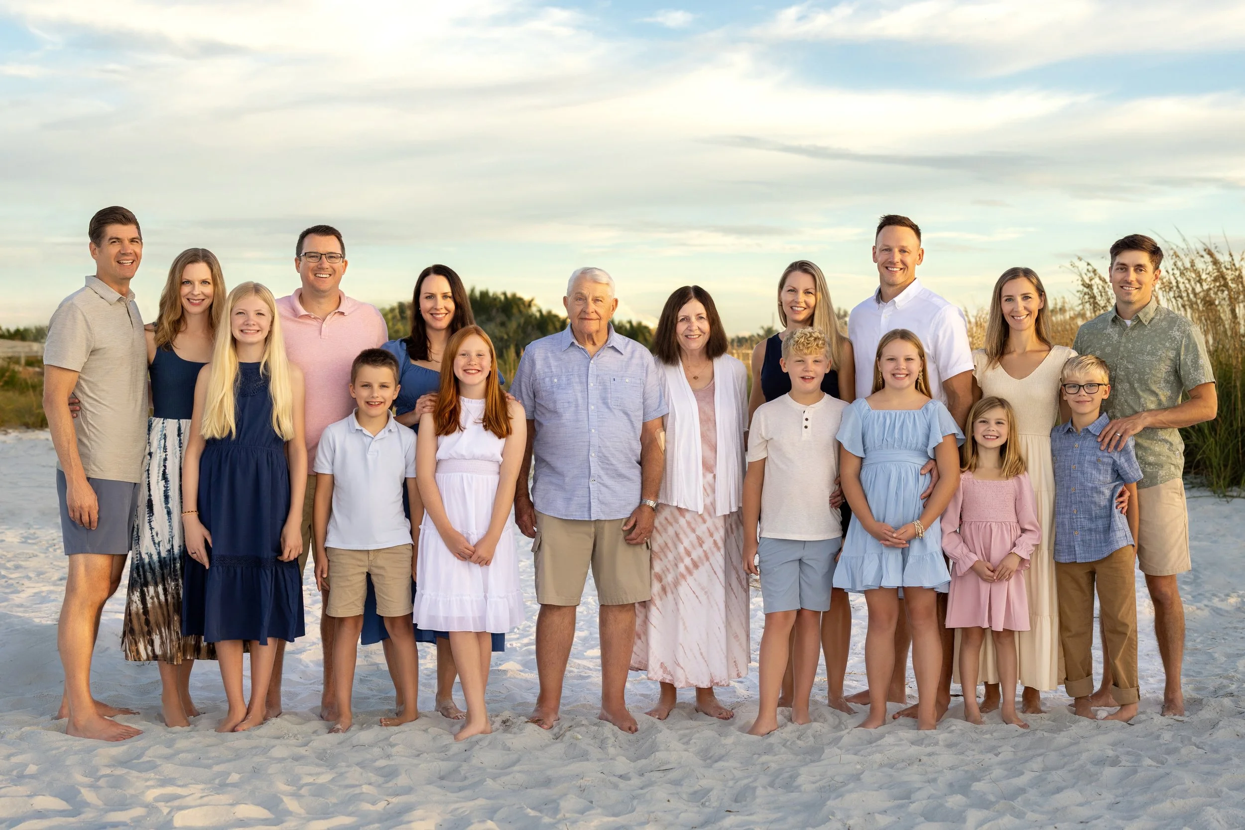 Extended family portrait session on Anna Maria Island beach