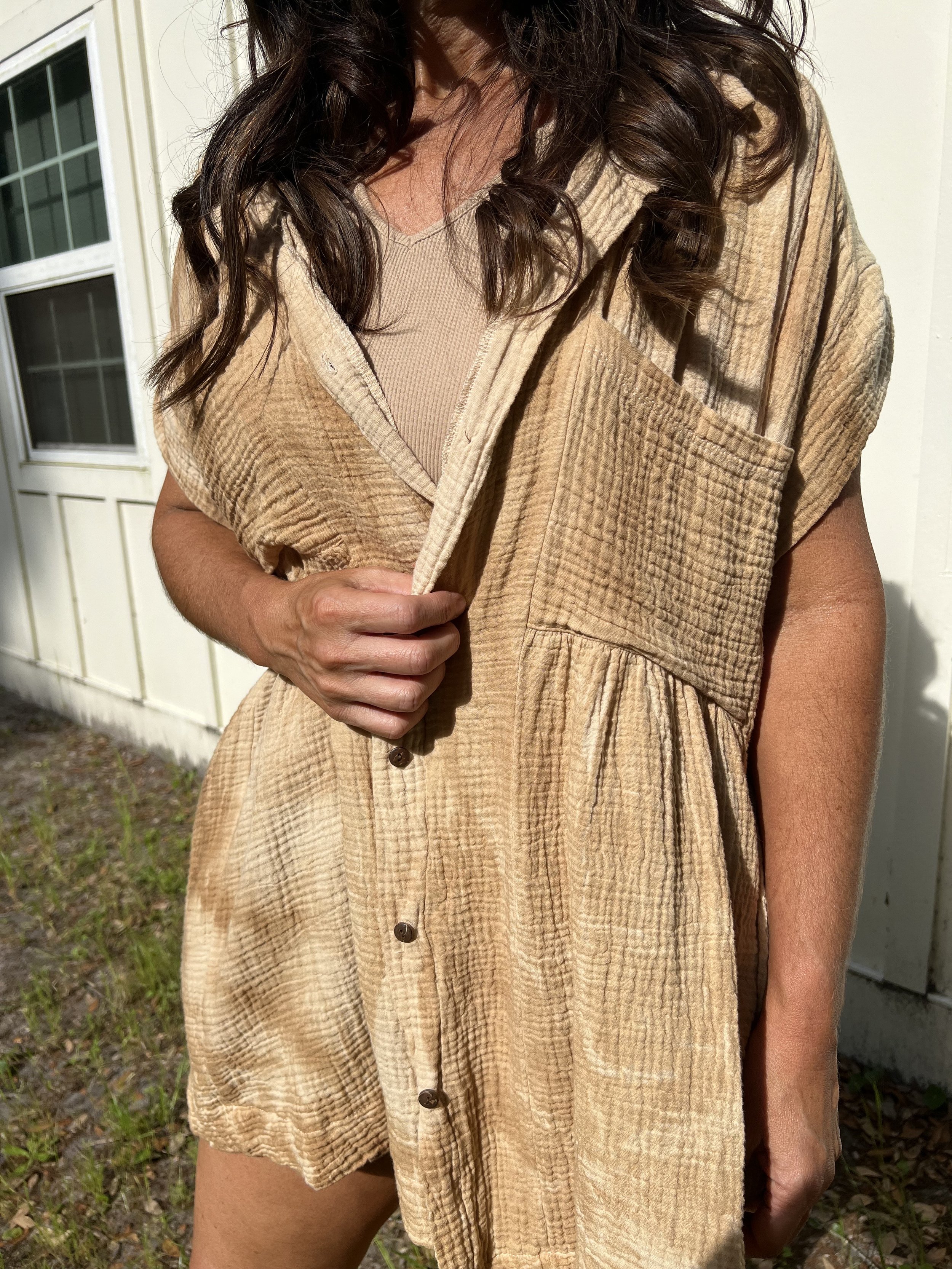 Tea Stained Button Down