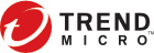 trend micro corporate logo in all gray capital letters.  a red circle precedes the text on the left of the text.  it contains a stylized t-character embedded in it.