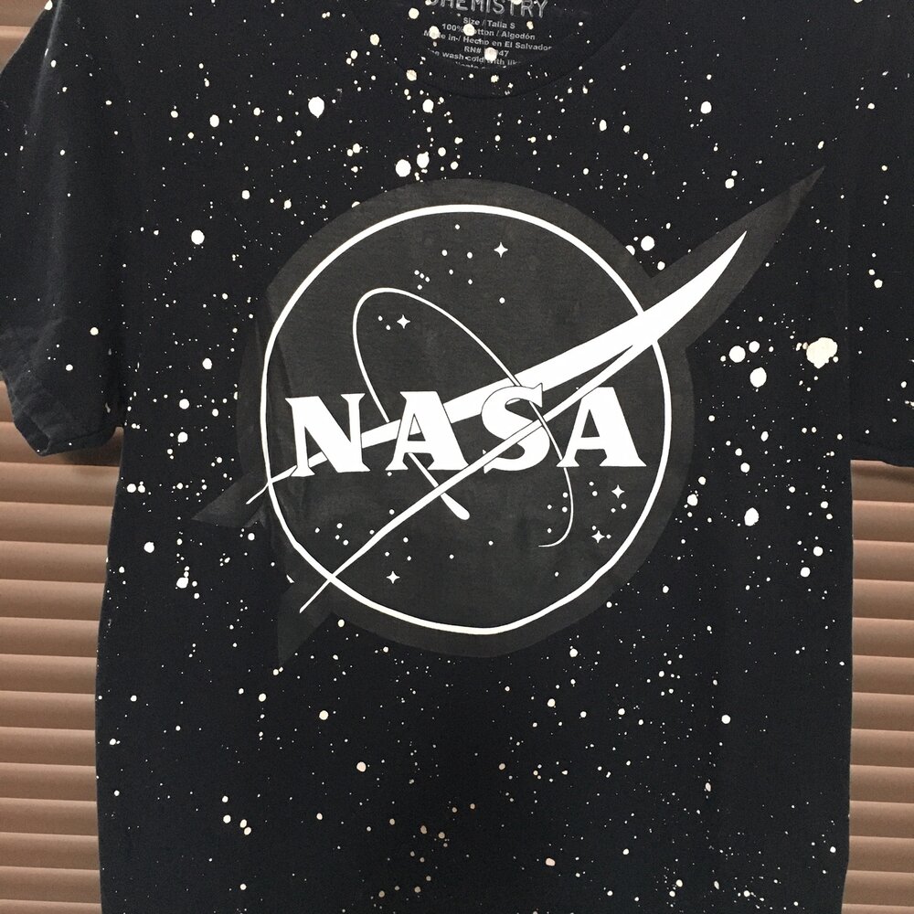 Sleeve Stars Logo, Society Background Mountain — Short NASA with Skies Shirt Astronomical